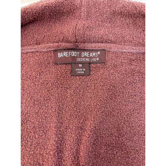 Barefoot Dreams Cozy Chic Open Front Cardigan Rose Burgundy Medium - Picture 5 of 15